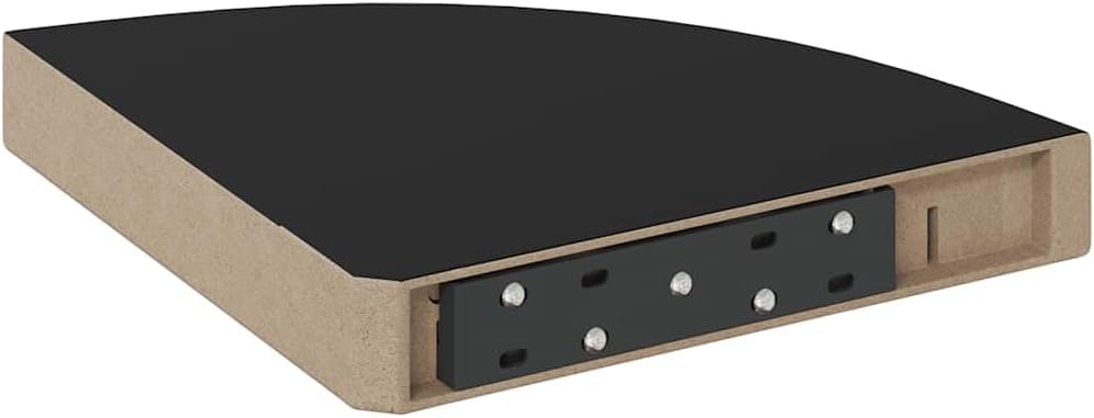 Corner Shelf Black Honeycomb MDF, Small Floating Wall Mounted Storage, Triangular Ledge for Room Decor, Living Room, Bedroom, Bathroom, 9.8x9.8x1.5 Inches, 11lb Capacity