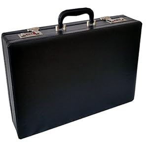 ESSENTIAL PRODUCTS Smooth Nappa Faux Leather Expandable Executive Attache Case Briefcase