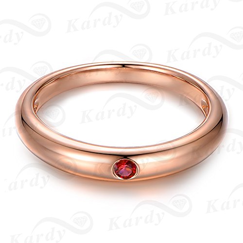 Bague de fiançailles en rubis véritable et or rose, le cadeau de mariage idéal - 2