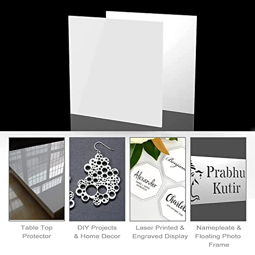 Image of 12 Pieces -10 Colored Cast Acrylic and 2 Transparent Plastic Sheet Glass 12 x 12 Inch 3 mm (.118 inch Thick) for Signs, DIY Display Projects, Craft by IBLUNT