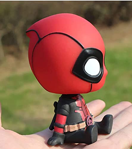 Image of Super Hero Action Figure Limited Edition Bobblehead with Mobile Holder for Car Dashboard, Office Desk & Study Table (Deadpool)