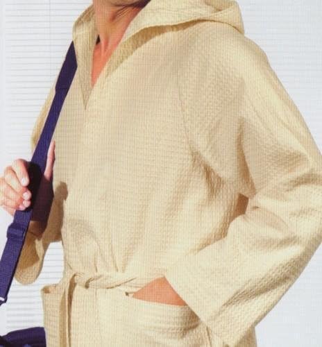Albornoz con capucha Gabel Golf de puro algodón premium 520 beige en talla L 5