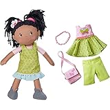 HABA 304576 - Puppe Cari, 30 cm, Weich- und Stoffpuppe, ab 18 Monaten & 304253 - Kleiderset Schmetterling, Set aus Kleid, Hose, Handtasche und Haarband, ab 18 Monaten