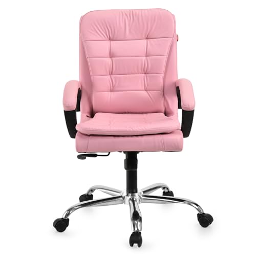 Image of GOYALSON Mesh Back Revolving Chair for Office Home Swivel Desk Chair with Comfortable Seating & Wheels (2, Pink, Standard)