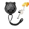 Sport Stopwatch Timer with Stainless Steel Whistle Large Display Interval Training Timer Outdoor Split Stop Watch Lap…