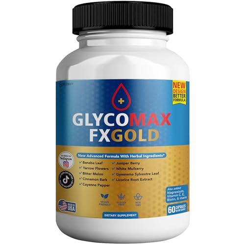 GREENVIFY Glyco Max Fx Gold All Natural Formula to Maintain Healthy Levels, Maximum Strength Daily Formula Blood Reviews (1 Pack - 60 Capsules)
