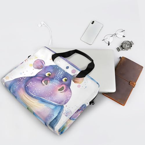 Funda para portátil hipopótamo acuarela 13-15.6 pulg miniatura 7
