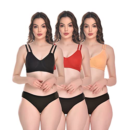 Image of SGC Sweden Women Mix Cotton Thongs Lingerie Set