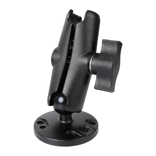 FPN 1 Ball Double Socket Arm with AMPS Hole Round Plate Base Aluminum Alloy Arm&Drill Base Compatible with RAM Mounts 1 Inch Ball Components for Bike Car Motorcycle Phone Mount (4.53 Length)