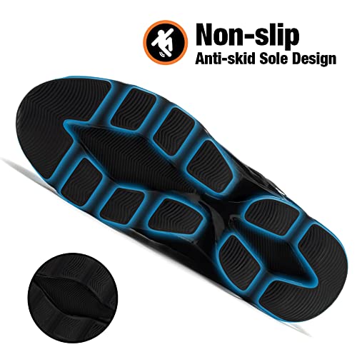 Kezhiho Men's Women's Steel Toe Work Sneakers, Yellow, Lightweight Breathable, Slip Resistant, Indestructible Construction, Safety Shoes4