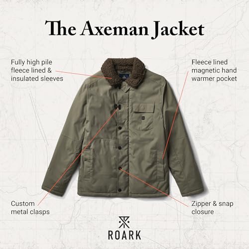 Roark Men's Axeman Jacket, Fully Sherpa Lined Zip Up Coat2