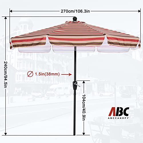 Image of ABCCANOPY Premium Patio Umbrellas 9' Red Stripes