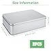 YOUNTHYE 2PCS Tin Box with Lids Large Metal Tin Box 8.6 x 6.3 x 2.6 inch Silver Rectangular Tin Box Container Large Metal Tin Storage Box with Lid for Crafts, Cookies, Pills, Gifts, Pencils and More