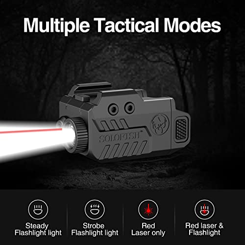 Solofish 450Lm Slidable Pistol Light Laser Combo, Shockproof Gun Light And Red Laser Sight With Strobe (Laser Output Is <5Mw, Class Iiia) #TOP3