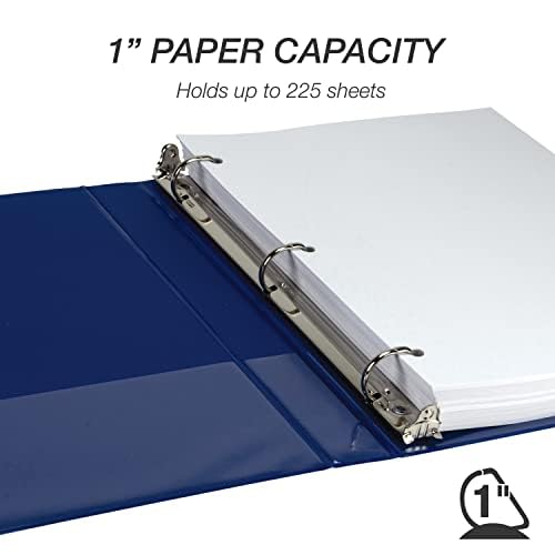 Image of Samsill Durable 1 inch 3 Ring Binder, D Ring Binder, 100% Recycled Chipboard, Fashion Assortment, 4 Pack