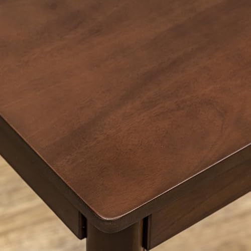 サカベ ダイニングテーブル 幅110cm×奥行70cm×高さ70.5cm マホガニー 3人 4人掛け 角丸 木製 長方形 デスク IT-J04DBR ダークブラウン [4]