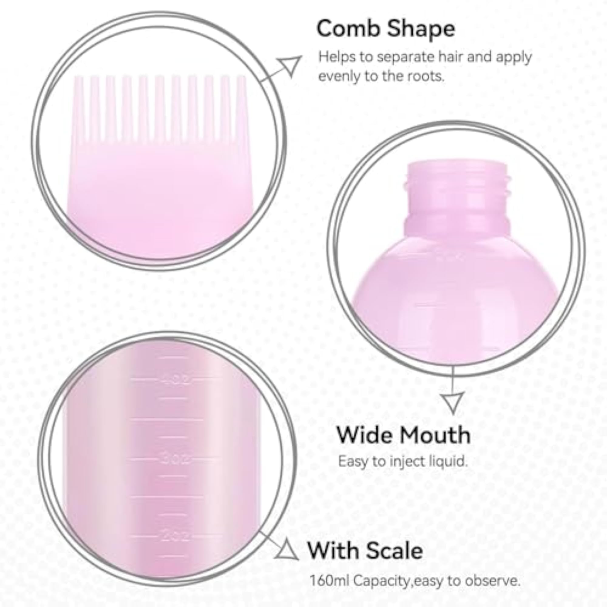 Hair Oil Applicator Bottle with Comb for Scalp Treatment