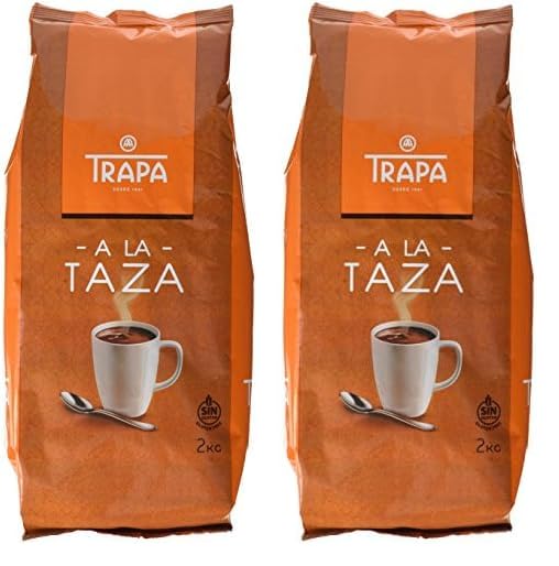 TRAPA - A LA TAZA. Bolsa Chocolate Soluble a la taza. Aroma puro e intenso sabor a chocolate - 2 Kg (Paquete de 2)