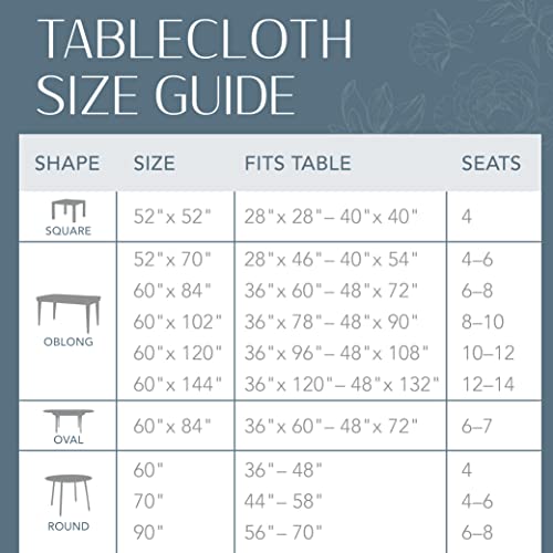 Elrene Home Fashions Caiden Elegance Damask Fabric Tablecloth, 60" X 144" Oblong/Rectangle, Taupe #TOP5