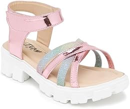 Tiny Bugs Bow Sandals for Girls kids Design | Soft Leather Footbed (New Pink Design)