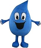 Blue Water Drop Suit Animal Mascot Costume Party Carnival Costumes With Fan Inside the Head