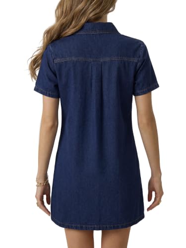 Image of KIFOVEN Women's Short Sleeve Casual Denim Dress