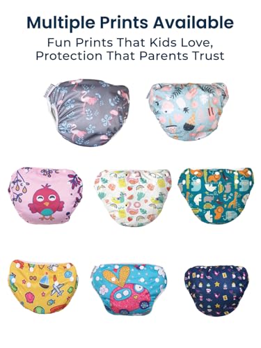 Image of POLKA TOTS Premium Reusable Swim Diapers for Babies | Waterproof & Adjustable Swimming Diaper with Skin-Friendly Fabric | Easy to Clean Swimsuit Diaper for Baby Boys & Girls |12-24 M