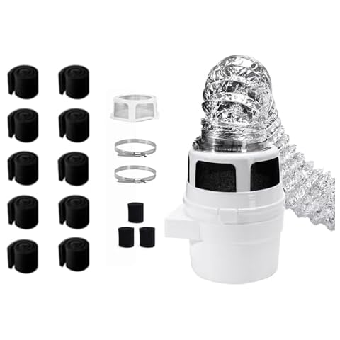Upgraded Version - VIWINVELA 3 IN 1 Indoor Dryer Vent Kit with Silver Hose - Dryer Lint Catcher Water Filter Bucket - Dryer Lint Trap for Electric Dryer & VIWINVELA 10 Pack Dryer Filter Replacement Cover