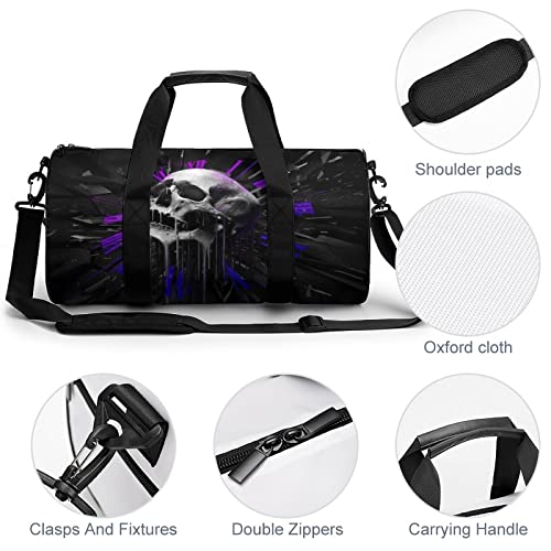 Skull Duffel Gym Bag For Men Women Large Travel Weekender Overnight Tote Carry On Sports Bag With Adjustable Shoulder Strap,Gifts For Him #TOP4