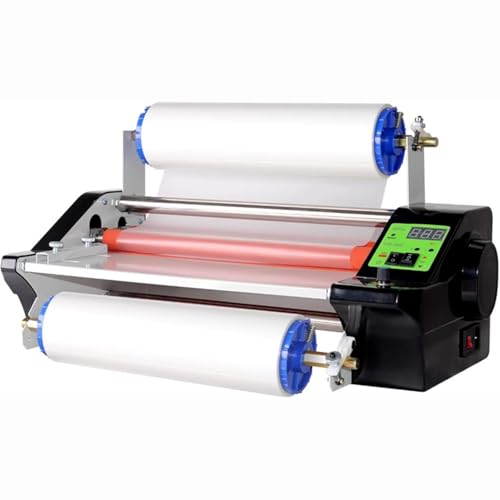 IYUESQ Plastificadora de 600 W con Doble Temperatura (frío/Calor), Ajustable de 0 a 200 °C, Sistema de 4 Rodillos para la protección Profesional de Fotos, Documentos y menús.