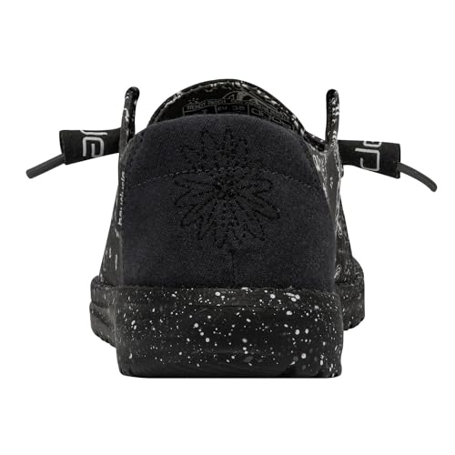 Image of HEYDUDE Women's Wendy Patch Geo Bandana Nights Size 6 Black | Womena€s Shoes | Womena€s Lace Up Loafers | Comfortable & Light-Weight