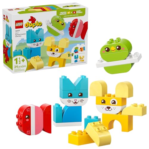 LEGO DUPLO My First 3 in 1 Creative Cute Pets Building Toy for Toddlers - Gift for Easter for Toddlers - Learning & Education Toy for Boys & Girls, Ages 1.5+ - 10477