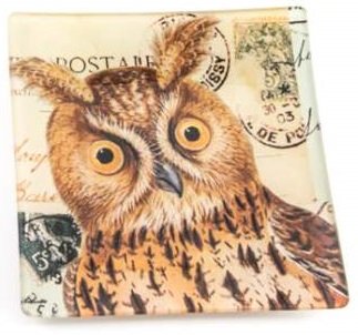 Figurine hibou vide poche coupelle en verre idée cadeau originale et utile