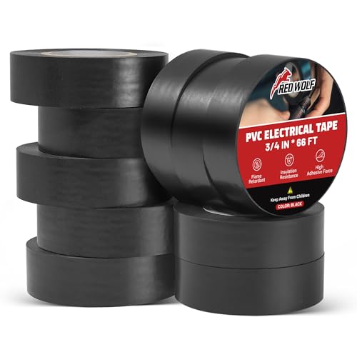 RED WOLF Black Electrical Tape 3/4