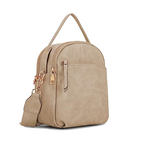 E Multi Pocket Casual Crossbody Bags for Women Lightweight Medium Crossbody Purse with Adjustable Strap