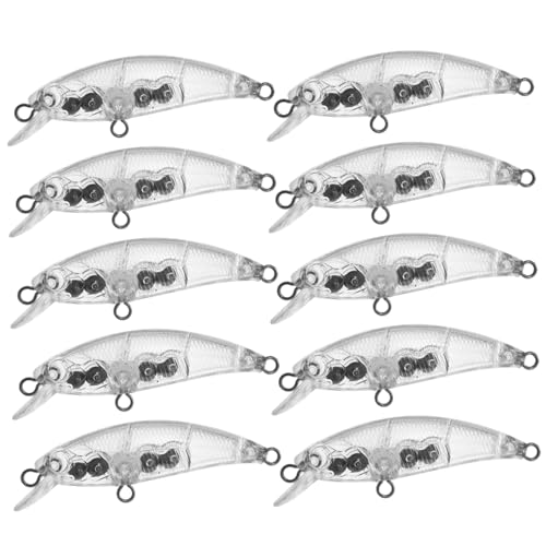 10Pcs Lure Blanks 2.2" Unpainted Fishing Lure Blanks Topwater Crankbait Kit for Bass Salmon Trout Saltwater and Freshwater.