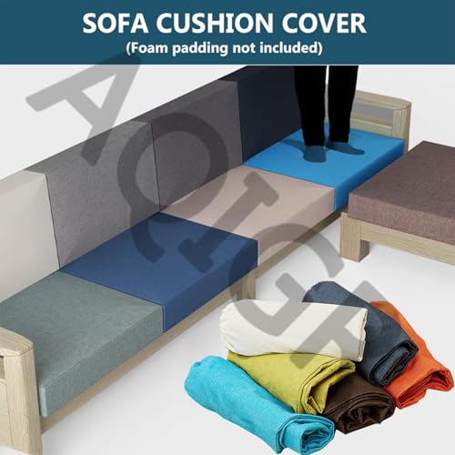 Housse en lin pour banc gris clair 140x50x10 cm lavable et amovible - 3