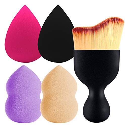 IHUIXINHE Éponge à fond de teint en forme d'uf Flawless eau Gouttelettes Éponge 5PC appliquer le maquillage hypoallergénique et sans odeur Pinceau de maquillage