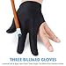 Lizusidtsy 20Pcs Breathable Billiard Gloves Snooker Left Right Hand Gloves 3 Fingers Cue Gloves for Women Men Billiard Accessories