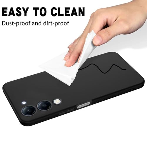 Image of Back Cover for iQOO Z10 Lite 5G | Full Camera Protection | Premium Liquid Silicon Case | Flexible Bumper Case for iQOO Z10 Lite 5G / Vivo Y04 4G / Y19e 4G /Y19 5G /Y29s 5G / T4 Lite 5G (Black)