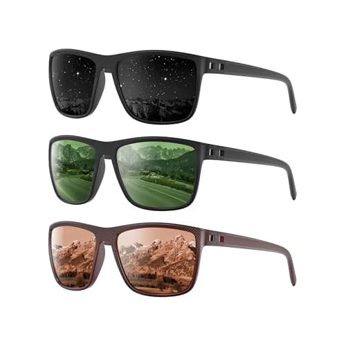 Polarized Sunglasses Men Women, Mens Sunglasses Lightweight UV Sun Glasses for Fishing Driving Golf