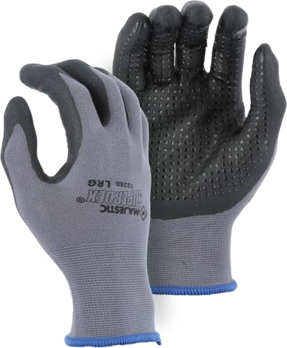 Majestic SuperDex �}�C�N���t�H�[�� �j�g�����p�[���R�[�e�B���O�O���[�u �i�C�����V�F��| 12�g - 2XL | 15�Q�[�W���C�i�[ �h�b�g�p�[���O���b�v �ʋC�� �O���[/�u���b�N | �����ԁA�H�ƁA�����p | 3228D