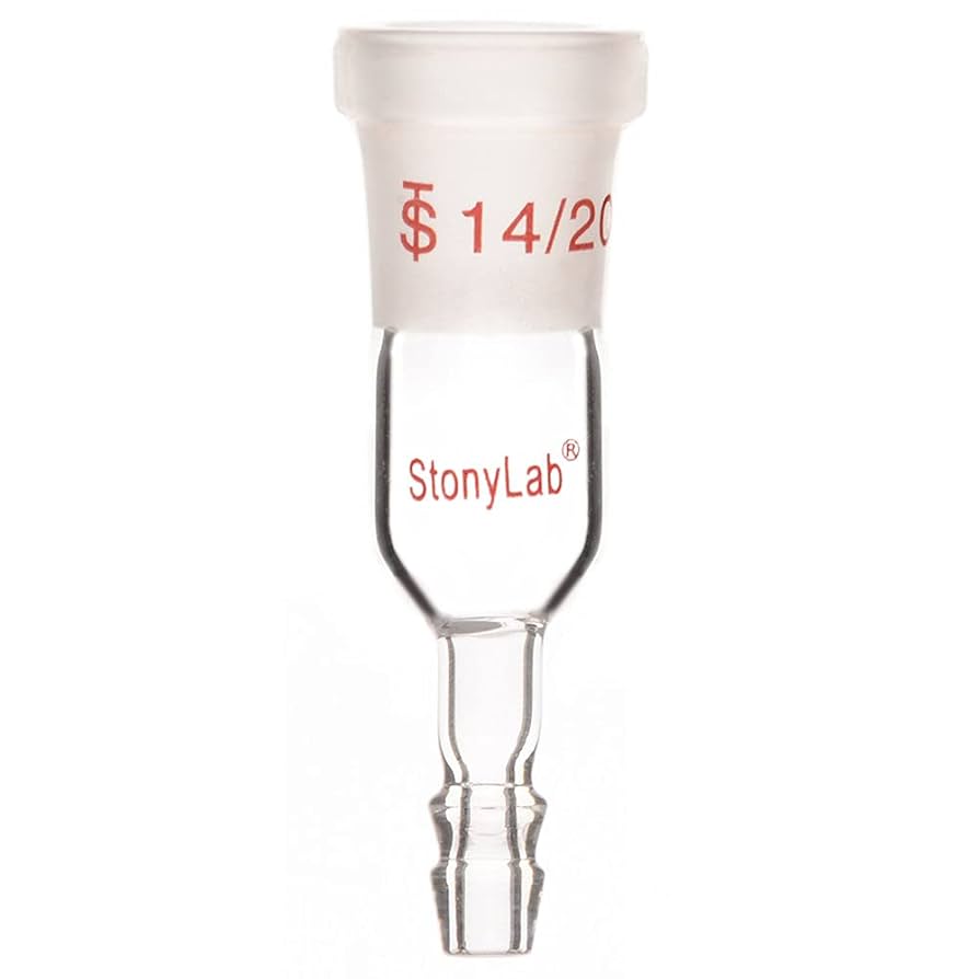 14mm To 10mm Glass Adapter StonyLab Glass Straight Inlet Adapter With 19/22 Female Glass Joint Glass Chemistry Equipment
