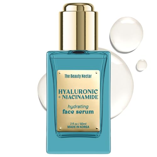 The Beauty Nectar Hyaluronic Acid & Niacinamide Face Serum – Deep Hydration, Skin Barrier Repair, Tone Correcting – Dermatologist Tested, Anti-Aging, Korean Skin Care – Clean Vegan Formula – 2 Fl Oz