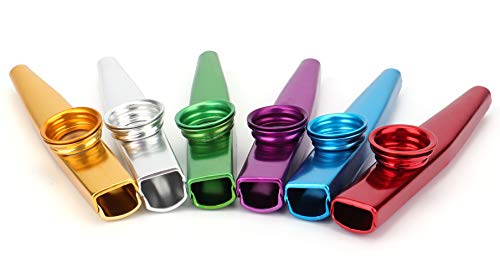 Foraineam Lot de 12 6 couleurs musical Instruments de musique en métal kazoos Aluminium - Les Beatles, Paul McCartney, John Lennon, RIngo Starr, George Harrison Foraineam Lot de 12 6 couleurs musical Instruments de musique en métal kazoos Aluminium – Image 4