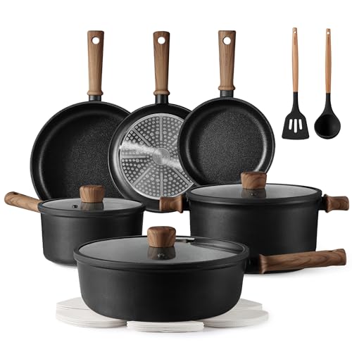 CAROTE 16-Piece Nonstick Induction Cookware Set
