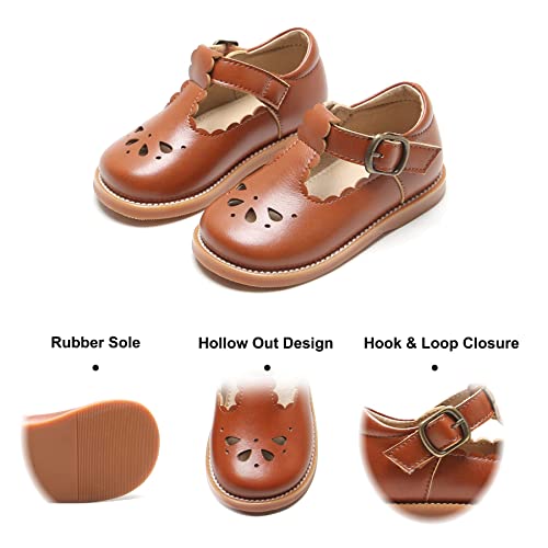 image for Felix & Flora Toddler Little Girl Brown Mary Jane Dress Shoes - Ballet