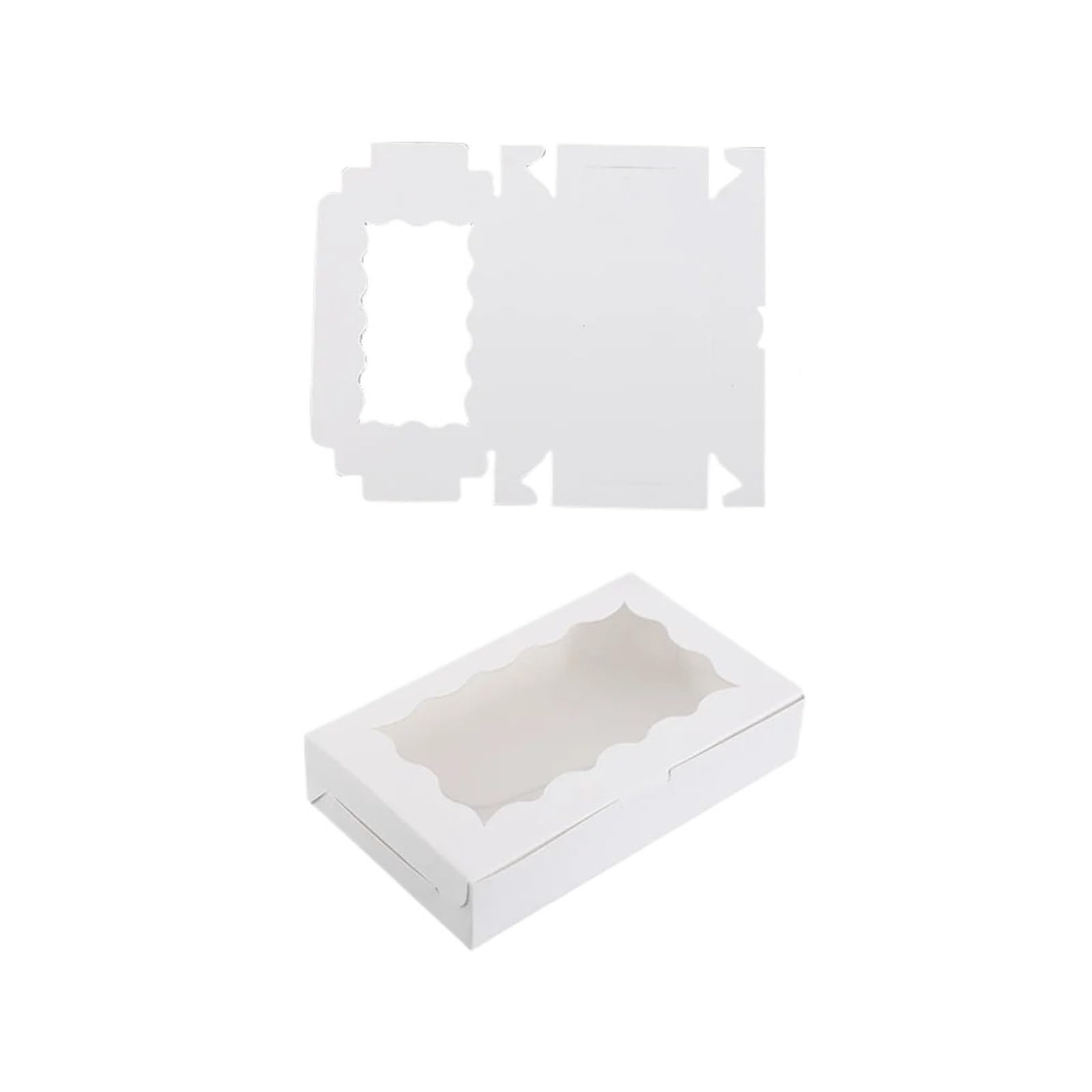 XPJYUA Bakery Boxes with Clear Window 30Pcs Cookie Dessert Boxes Macaron Cake Bakery Box With Clear Window Wedding Birthday Party Favors(WHITE)