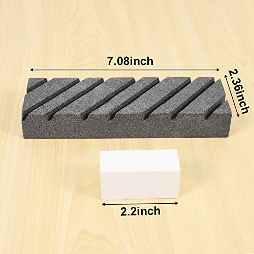 Lizusidtsy Dual Grit Coarse/Fine Flattening Stone Set - Two Sharpening Stones Flattener - Whetstone Fixer with Grooves