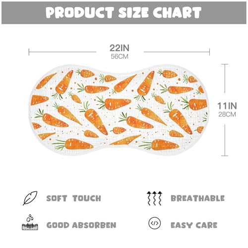 Orange Carrots Baby Burp Cloths, Cotton Soft Absorbent Burp Cloth, Baby Bib Cloths Spit Up Rags for Newborn Boys Girls, 1 Pack, 22”x11”4